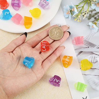 21Pcs 7 Colors Transparent Resin Pendants RESI-GL0001-09-1