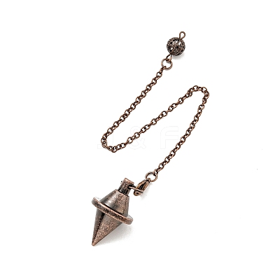 Brass Cable Chain Pointed Dowsing Pendulums HJEW-D004-04R-1