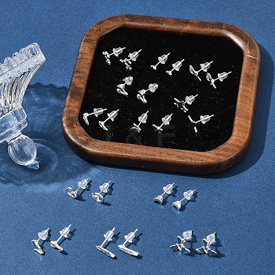 2 Pairs Alloy Stud Earrings for Women EJEW-FS0001-27G-1