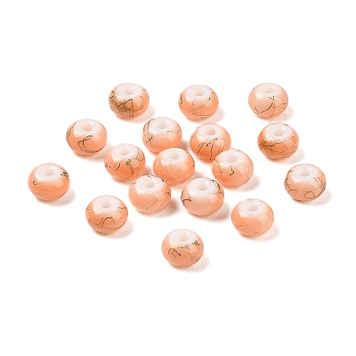 Opaque Spray Painted Glass Beads GLAA-G118-01L-1