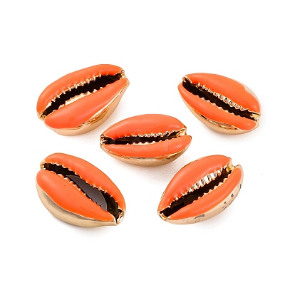 Electroplated Cowrie Shell Beads SSHEL-M023-05E-1