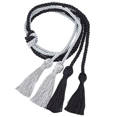 2Pcs 2 Style Polyester Tassel Big Pendant Decorations FIND-GF0004-12-1