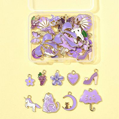 40Pcs 20 Styles Alloy Enamel Charms ENAM-FS0003-38A-1