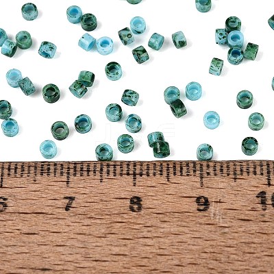 Opaque Picasso Cylinder Glass Beads SEED-Q039-06A-16-1
