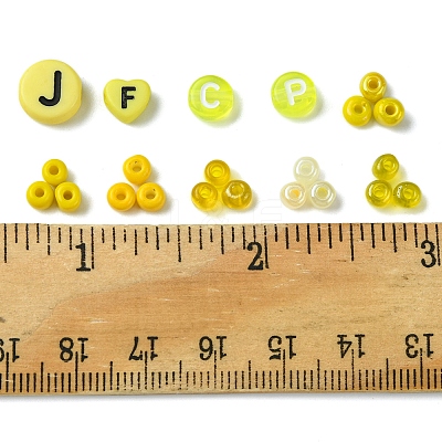 DIY Flat Round & Heart Acrylic & Glass Seed Beads Jewelry Making Findings Kits DIY-FS0006-43B-1