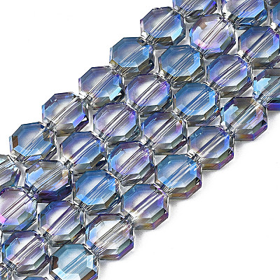 Electroplate Translucent Glass Beads Strands X-EGLA-N002-27-D03-1