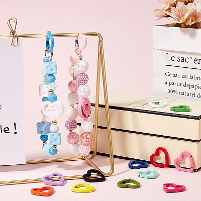28Pcs 14 Colors Zinc Alloy Spring Gate Rings FIND-SP0002-61-1