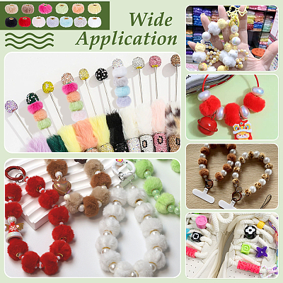 Brass & Imitation Rabbit Hair Beads FIND-WH0126-679-1