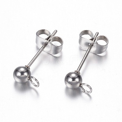 Non-Tarnish 304 Stainless Steel Stud Earring Findings LS-STAS-G059-21-1