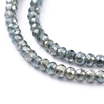 Electroplate Glass Beads Strands X-EGLA-F149-FR-02-1