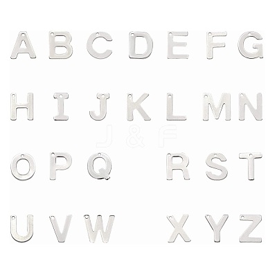 Tarnish Resistant 201 Stainless Steel Letter Charms STAS-S036-M-1