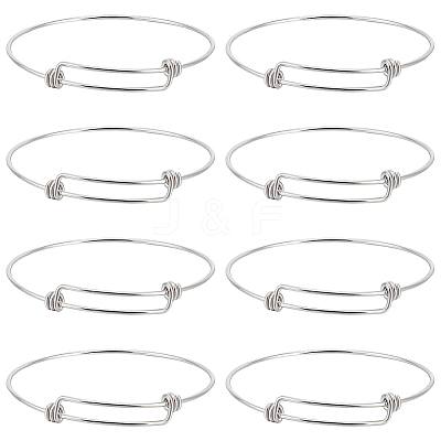 10Pcs Adjustable 304 Stainless Steel Bangles Making MAK-BBC0001-16-1