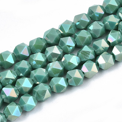 Electroplate Opaque Glass Beads Strands EGLA-T019-05N-1