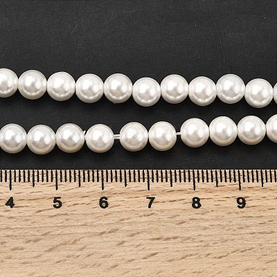 Electroplated Shell Pearl Beads Strands BSHE-K017-6mm-1