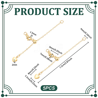 5Pcs Brass End Chains FIND-PH0028-50G-1