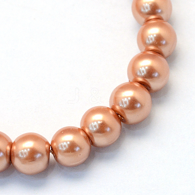 Baking Paint Pearlized Glass Pearl Round Bead Strands HY-Q003-6mm-50-1