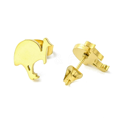 Cute Little Animal Theme 304 Stainless Steel Stud Earrings LS-EJEW-B041-04A-G-1