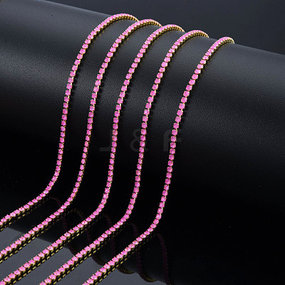 Brass Rhinestone Strass Chains CHC-N017-003A-C06-1