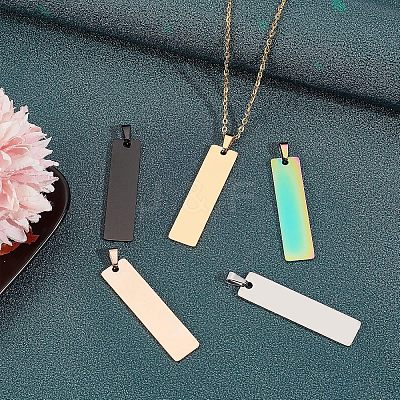 10Pcs 5 Colors PVD Vacuum Plating 304 Stainless Steel Pendants STAS-UN0018-33-1