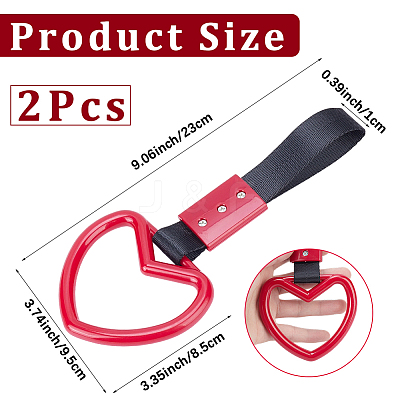 2Pcs ABS Plastic Heart Rear Bumper Warning Handle Ring HJEW-SP0001-49C-1