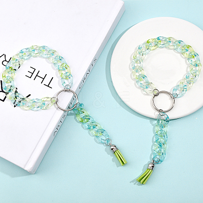 4Pcs Wristlet Keychain Acrylic Curb Chain Keychain Bracelet KEYC-CA0001-38-1