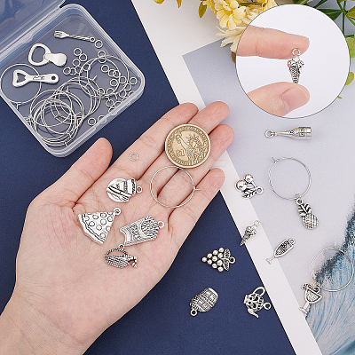 DIY Food Shape Pendant Wine Glass Charm Tags Making Kit DIY-SC0018-49-1
