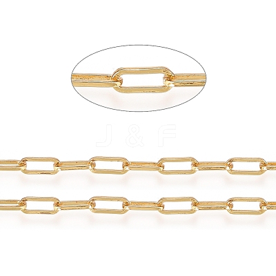 Soldered Brass Paperclip Chains CHC-D025-04G-1