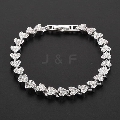 Crystal Rhinestone Tennis Bracelet BJEW-N015-014S-1