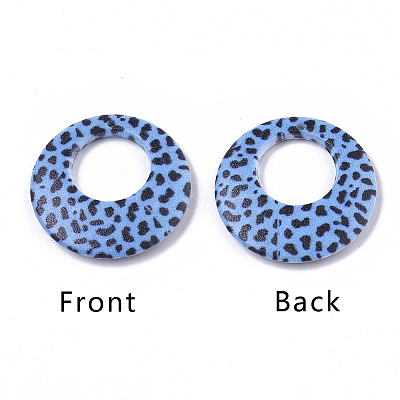 Double Opaque Spray Painted Acrylic Pendants LS-MACR-S361-37E-1