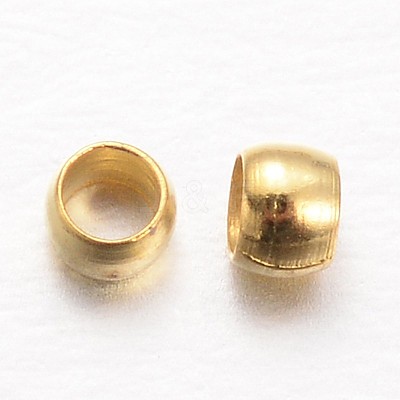 Rondelle Brass Crimp Beads KK-L134-27G-1