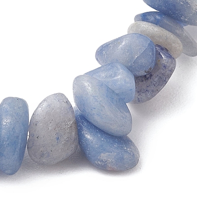 Dyed & Heated Natural Blue Aventurine Chip Beaded Stretch Bracelets for Men Women BJEW-JB12089-01-1