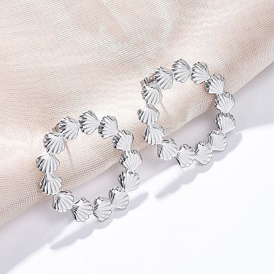 304 Stainless Steel Stud Earrings for Women EJEW-K306-18P-1
