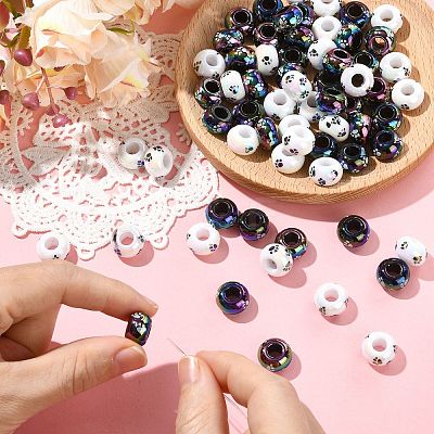 Opaque Acrylic European Beads SACR-CJC0001-37-1