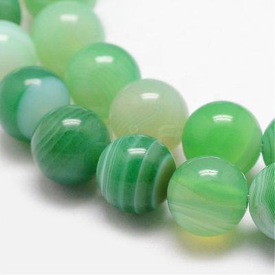 Natural Striped Agate/Banded Agate Bead Strands G-K166-13-8mm-01-1