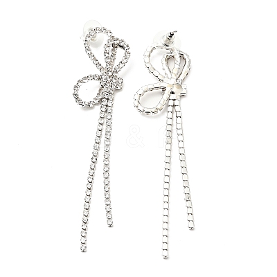 Crystal Rhinestone & Clear Cubic Zirconia Stud Earrings EJEW-C037-01F-P-1