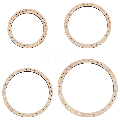 Beechwood Wooden Basket Bottoms Sets DIY-WH0210-15-1