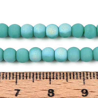 Frosted Opaque Glass Beads Strands GLAA-T032-P4mm-MBB12A-1