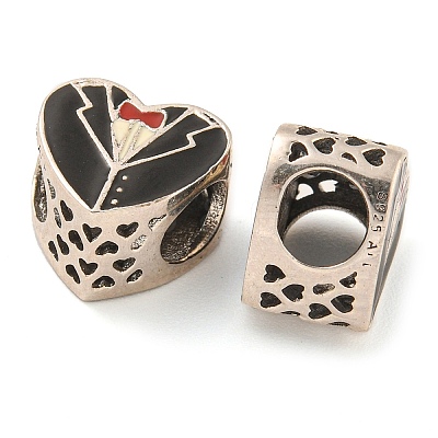 925 Sterling Silver Wedding Suit Shape European Beads FIND-NH0001-10P-1