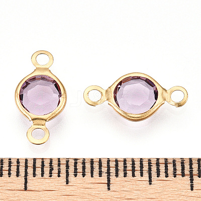 304 Stainless Steel with Glass Connector Charms STAS-G305-08G-09-1