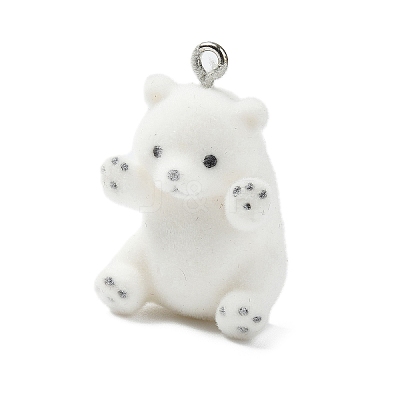 Flocky Opaque Resin Pendants RESI-G105-06B-1
