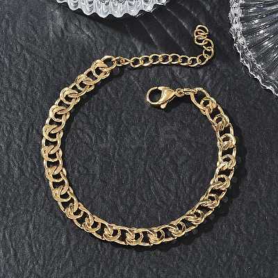 7MM 304 Stainless Steel Twisted Chain Bracelets SA-CBA2696-06G-1