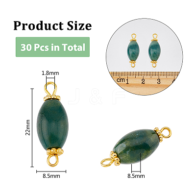 30Pcs Natural Moss Agate Connector Charms FIND-DC0003-54-1
