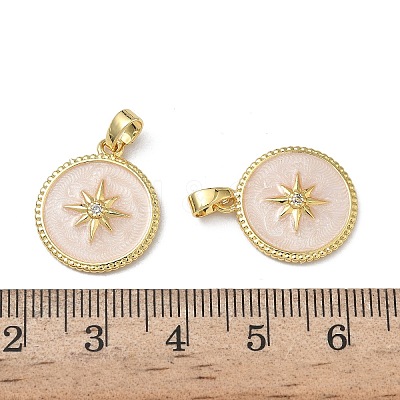 Brass Micro Pave Clear Cubic Zirconia Pendants KK-F924-03G-02-1