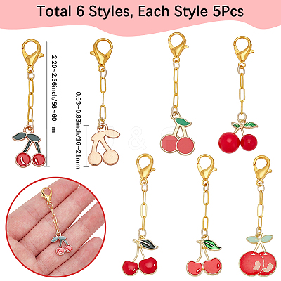 30Pcs 6 Styles Alloy Resin Pendant Decorations HJEW-BM0001-18-1