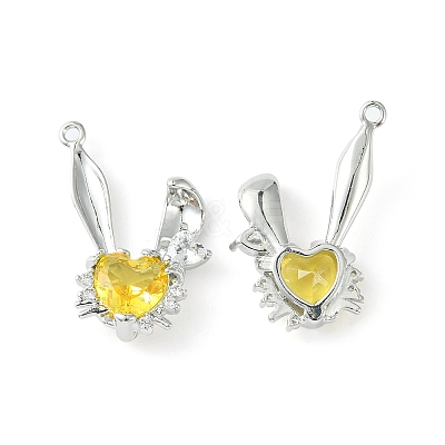 Brass Micro Pave Cubic Zirconia Pendants KK-L208-05P-04-1