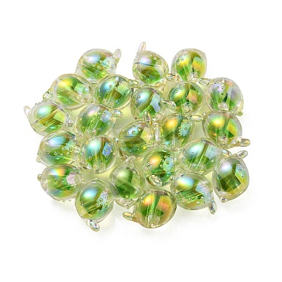 UV Plating Rainbow Iridescent Acrylic Beads OACR-F004-07E-1