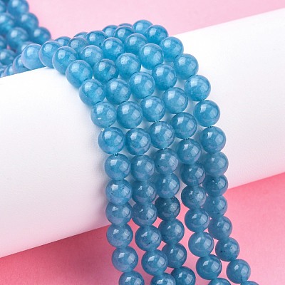 Natural White Jade Beads Strands G-G051-R1-6mm-1