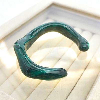 Twisted Acrylic Cuff Bangles for Women BJEW-F538-03B-1