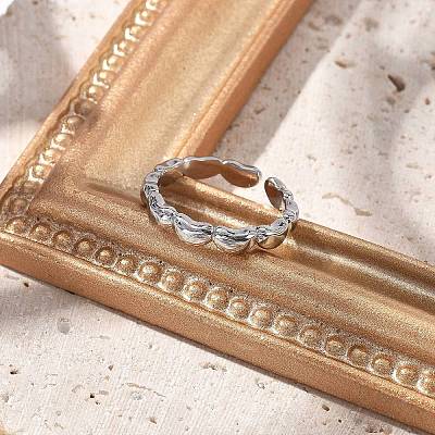 Brass Open Cuff Rings for Women RJEW-U032-04G-1