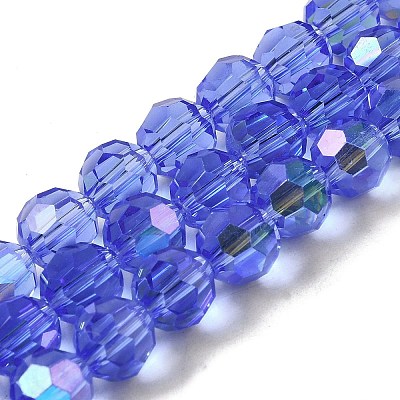 Electroplate Transparent Glass Beads Strands EGLA-A035-T8mm-L14-1